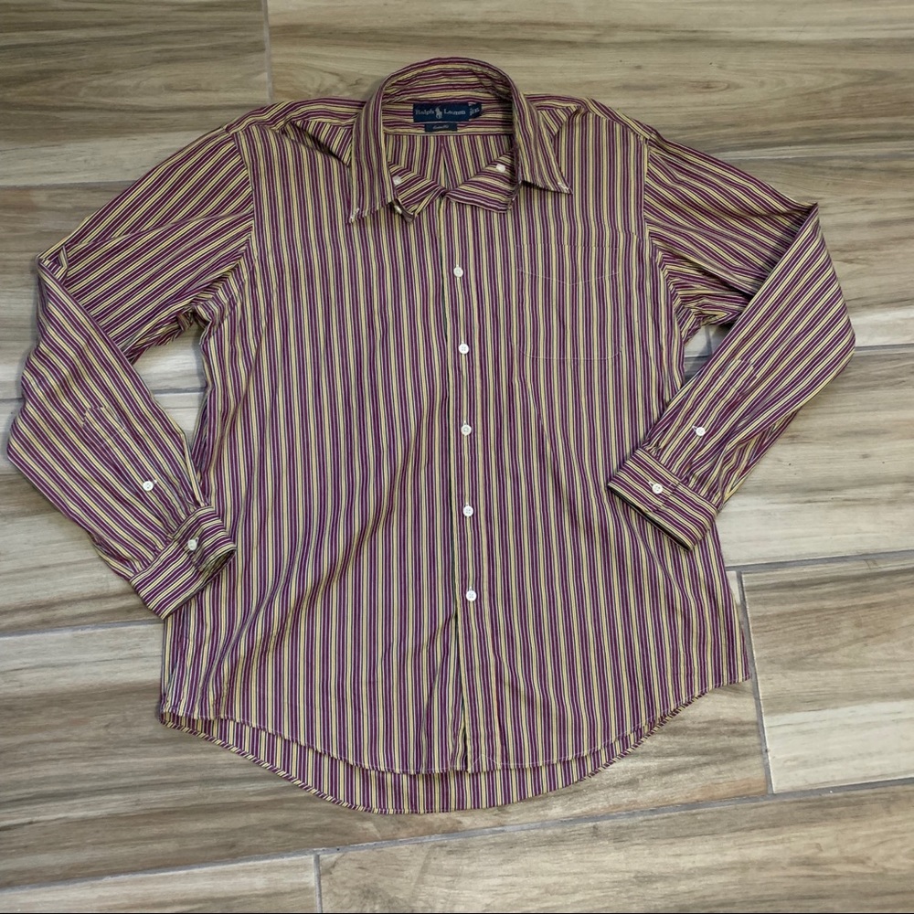 Men’s RL custom Fit  Striped Button Down